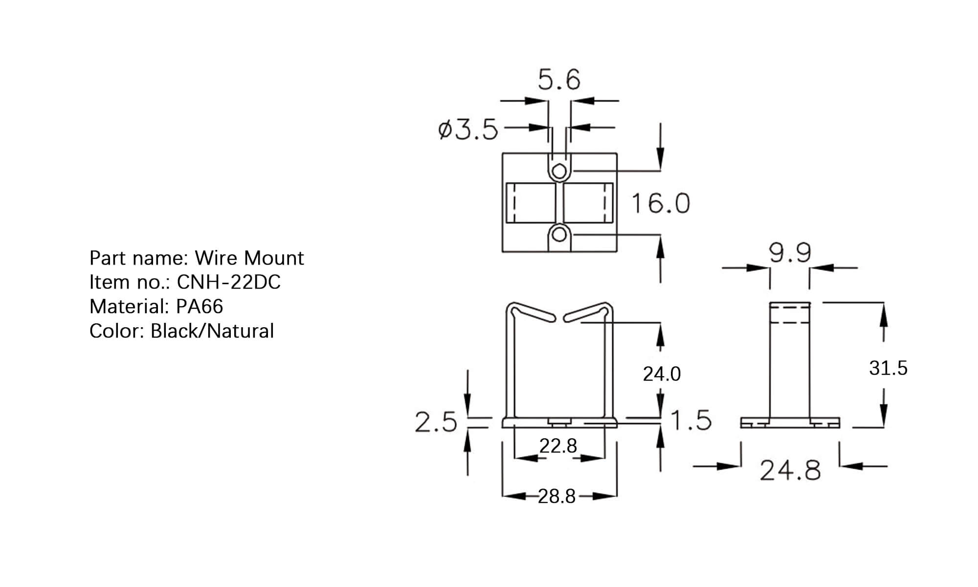 Plastic Wire Mount CNH-22DC